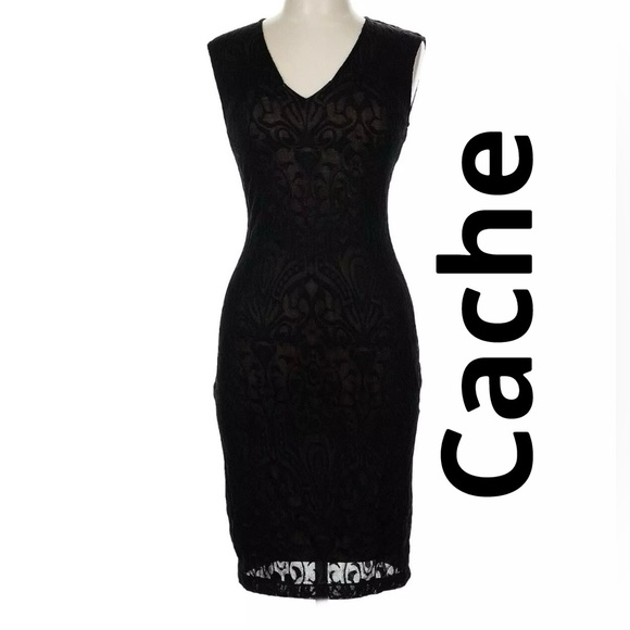 Cache Black Sleeveless Cocktail/Sheath Dress. Size 6. Retails $178 New! - Picture 1 of 4
